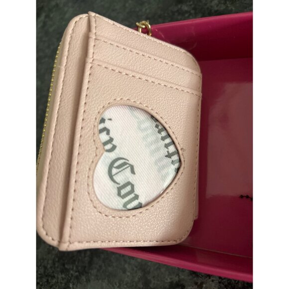 Juicy Couture Black Pink Velvet Crown Embroidered Coin Purse Gold Chain Charm - Picture 6 of 13